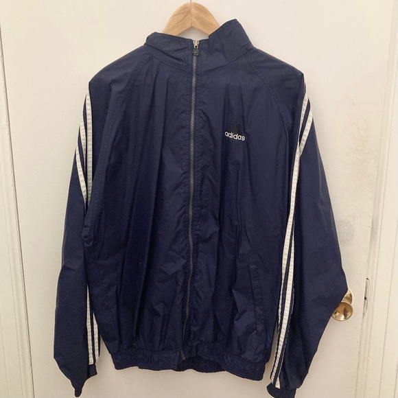 Vintage blue adidas windbreaker size large. - Picture 1 of 4